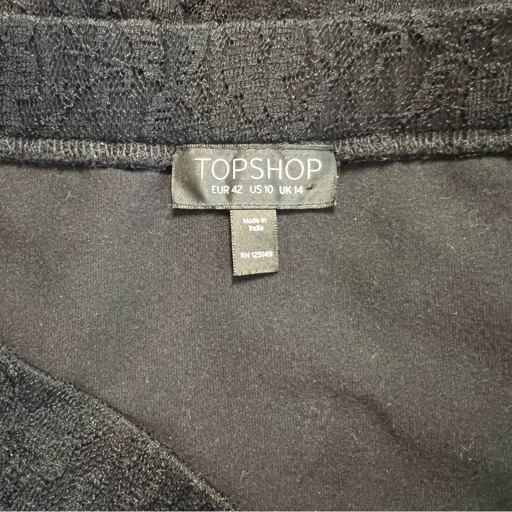 TopShop rose skirt lace sheer black embroidered whimsigoth Romantic chic goth - Picture 8 of 10